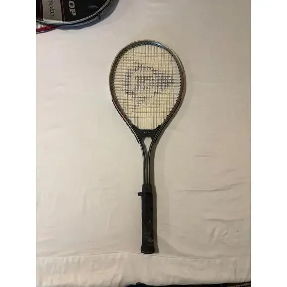 Vintage Dunlop Max 200g John McEnroe Tennis Racquet L4 4 1/2 Leather Grip Case